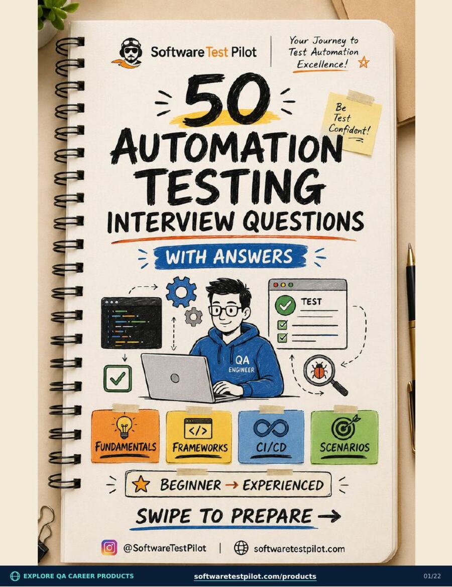 50 Automation Testing Interview Questions cover page