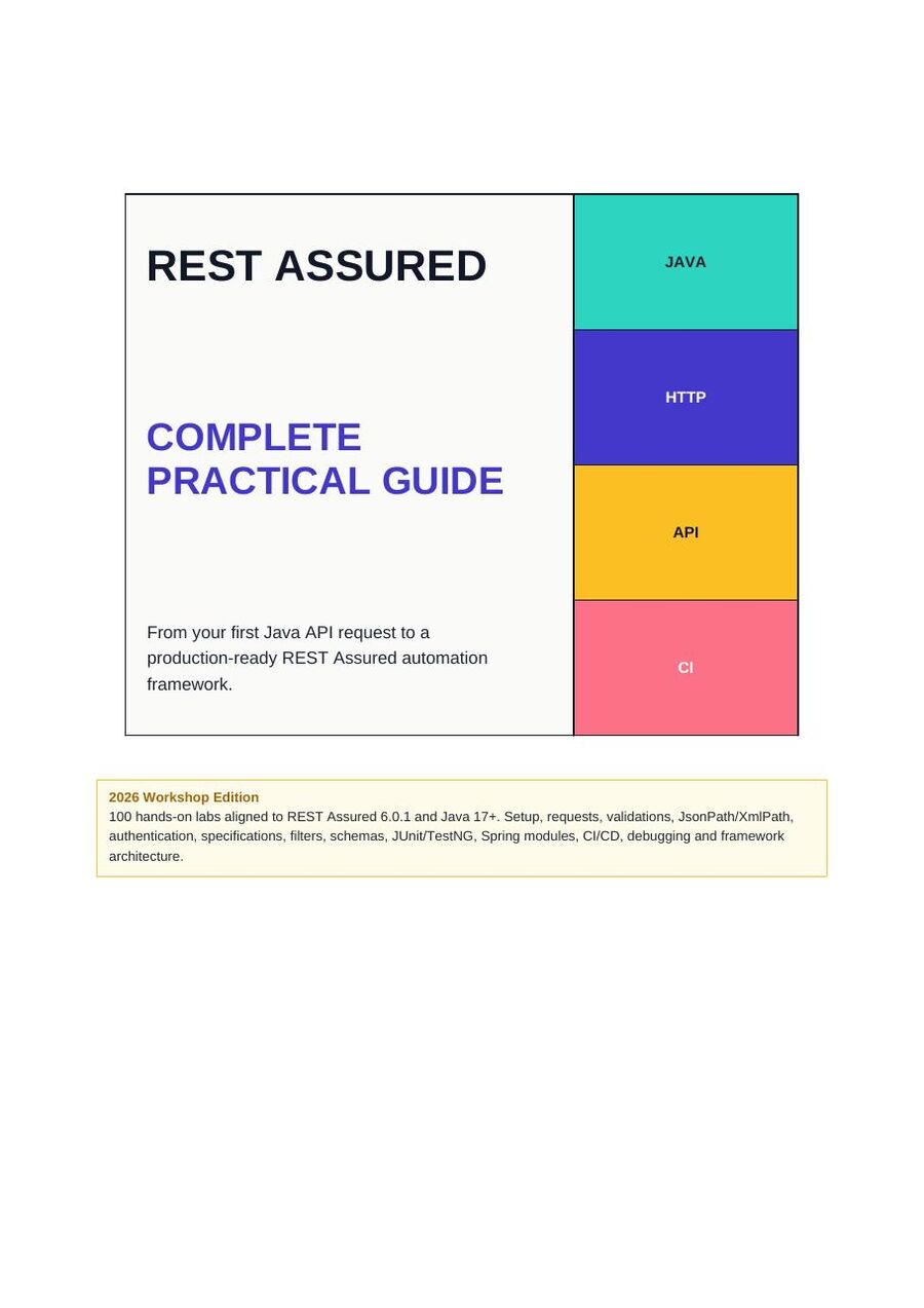First-page preview of REST Assured Complete Practical Guide