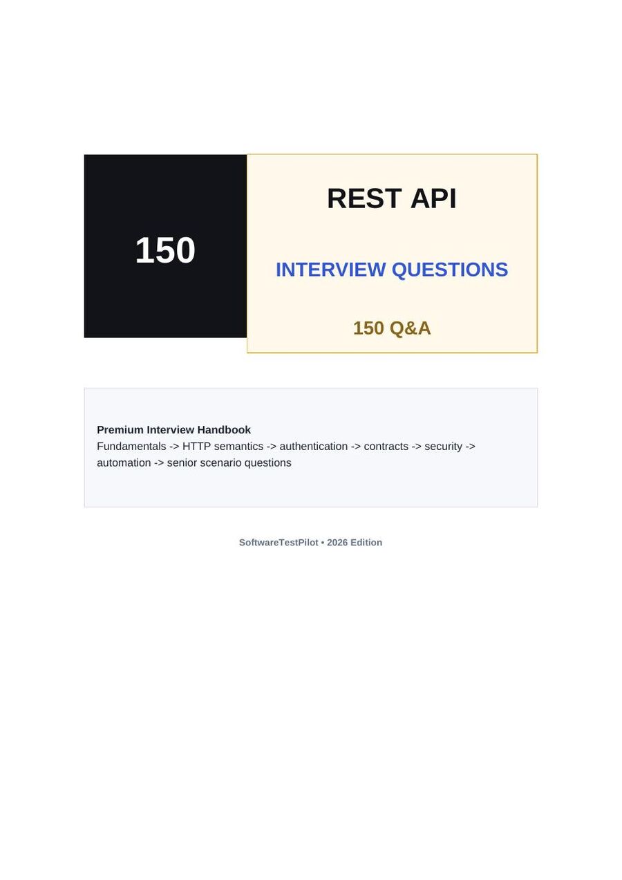 First-page preview of REST API Interview Questions: 150 Q&A