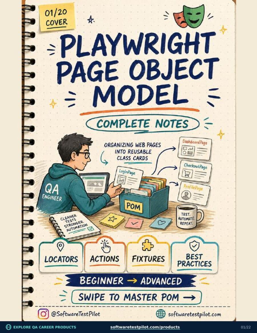 Playwright Page Object Model Complete Notes cover page