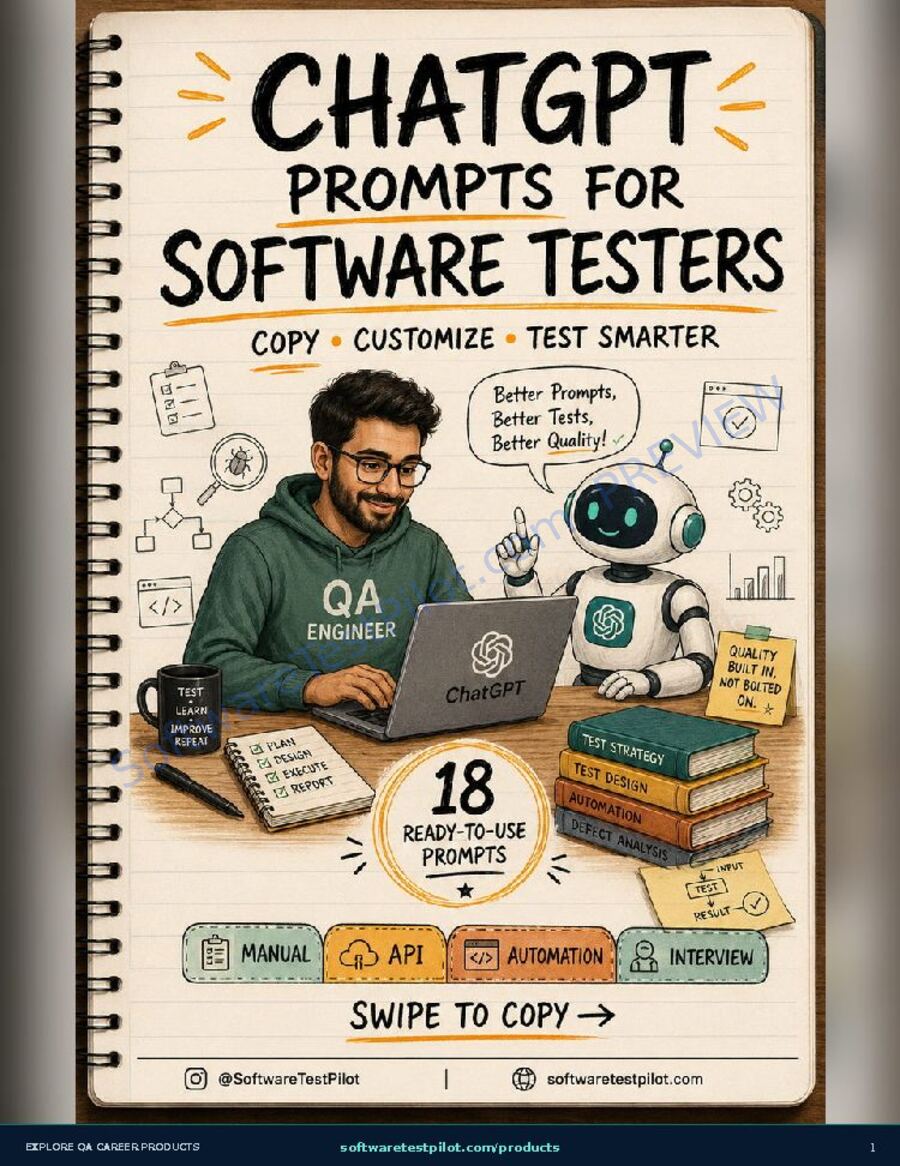 First-page preview of ChatGPT Prompts for Software Testers