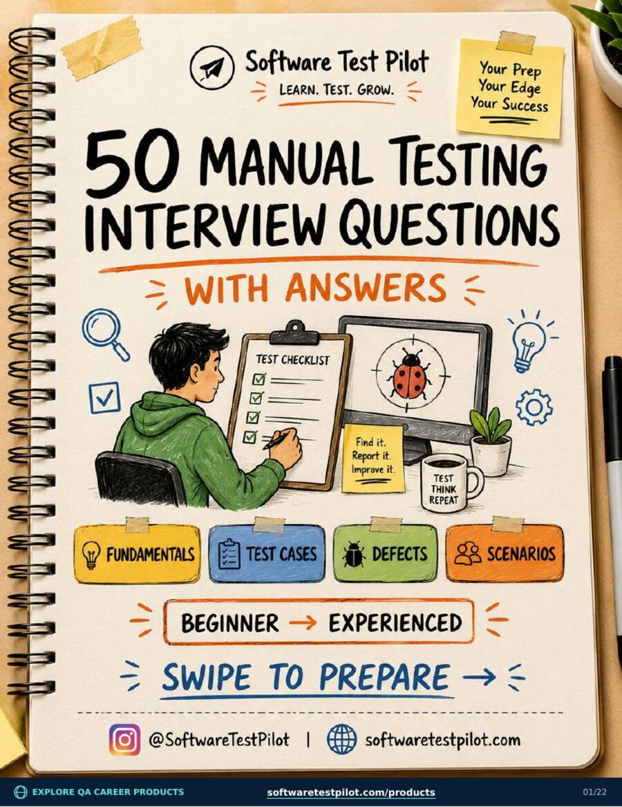 50 Manual Testing Interview Questions cover page
