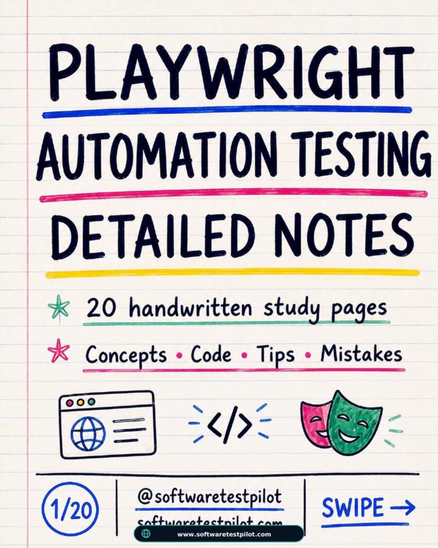 First page preview of Playwright Automation Testing — Detailed Notes