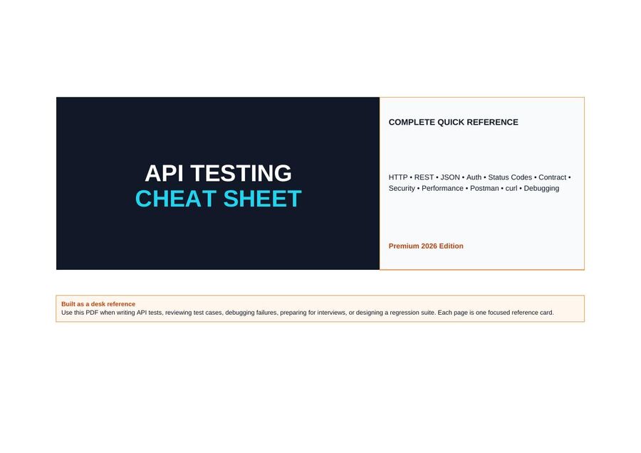 First-page preview of API Testing Cheat Sheet