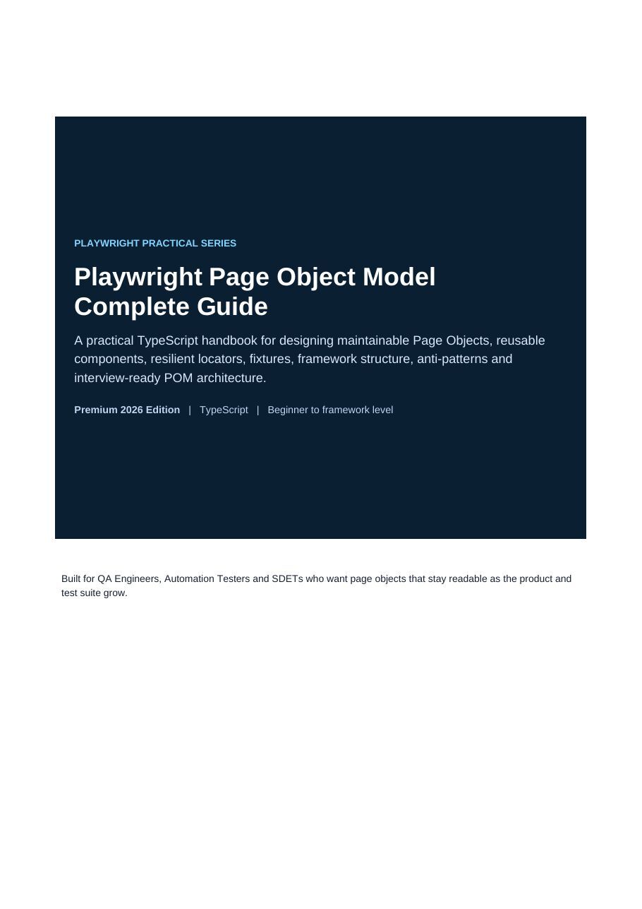 First-page preview of Playwright Page Object Model Complete Guide