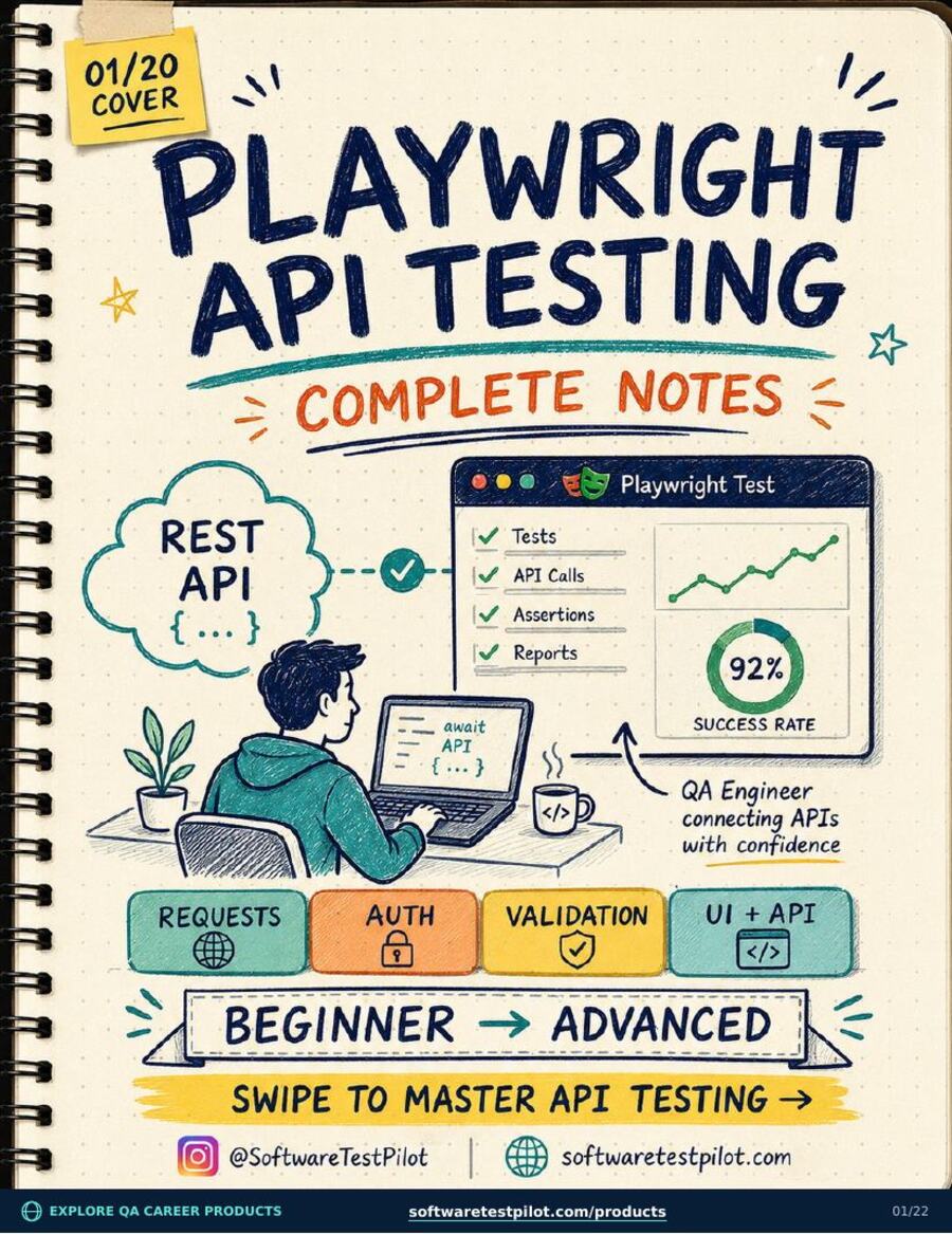 Playwright API Testing Complete Notes cover page