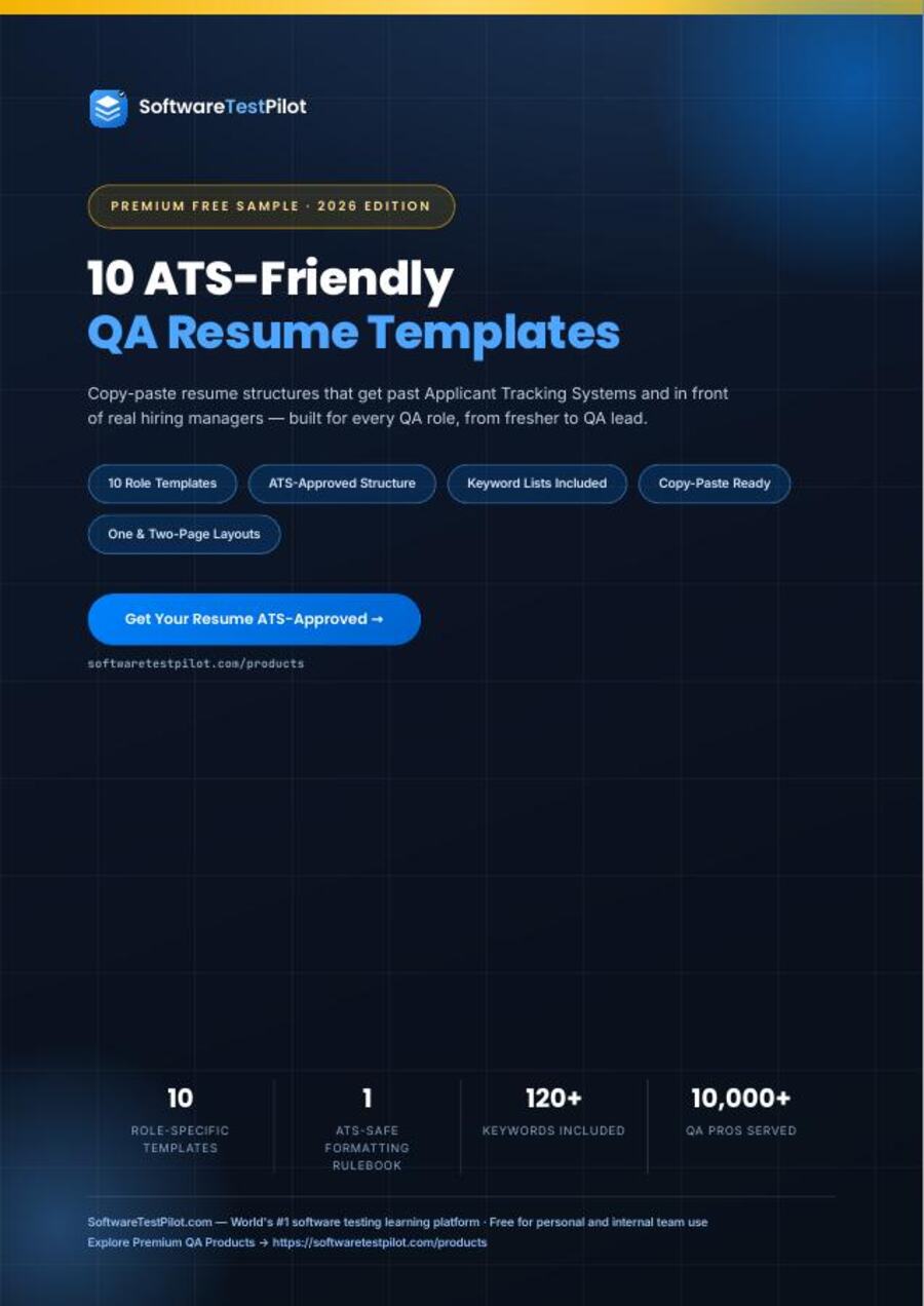First page preview of 10 Free ATS-Friendly QA Resume Templates