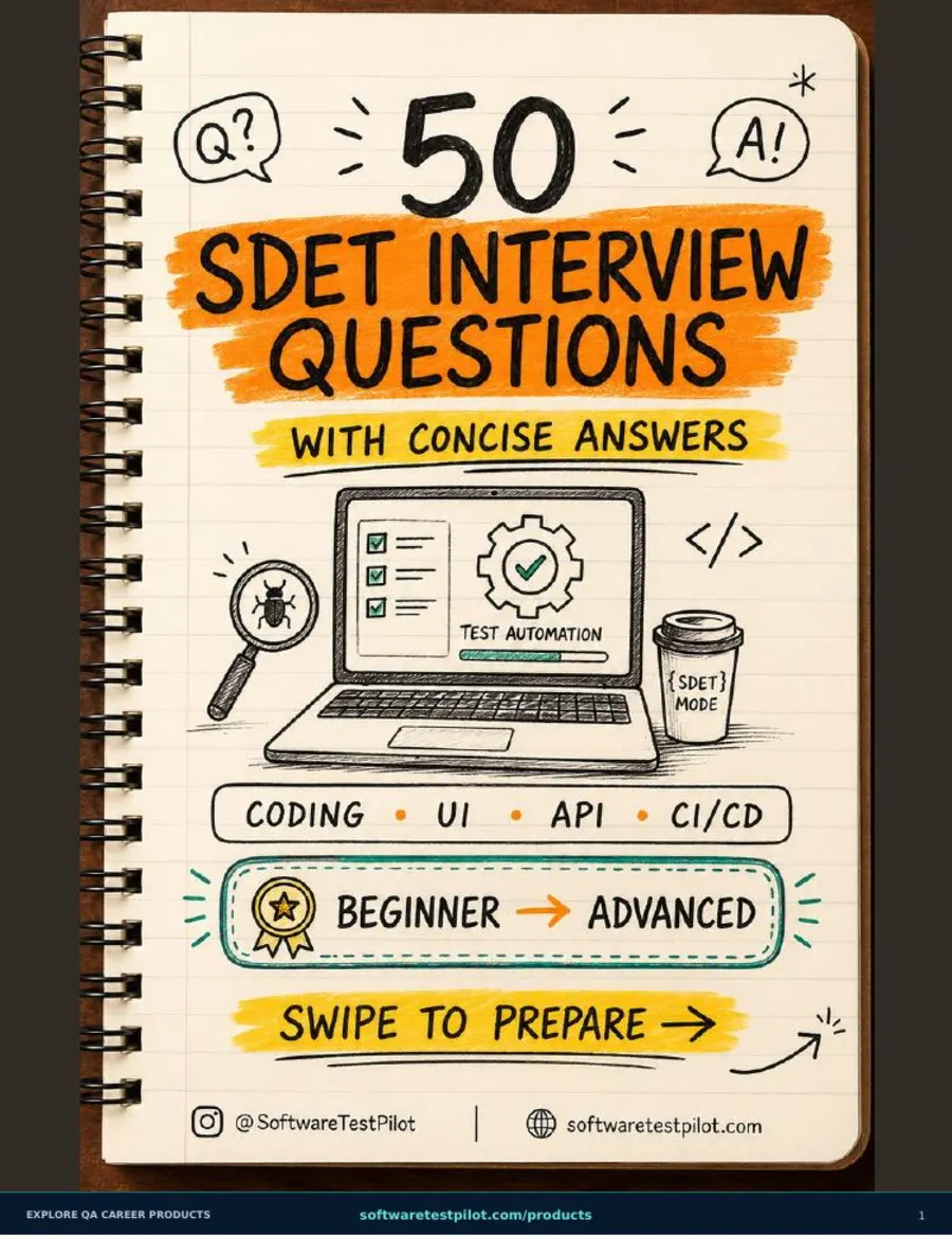 50 SDET Interview Questions cover page
