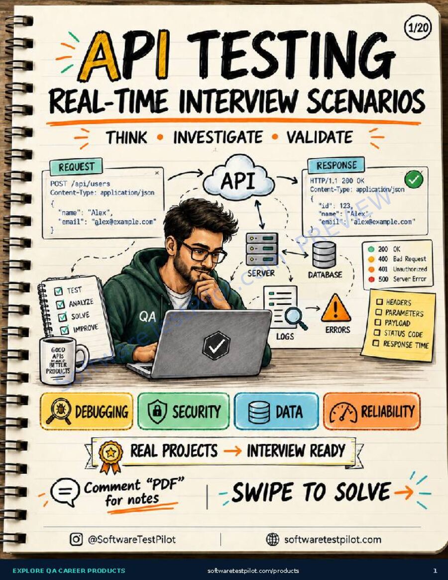 First-page preview of API Testing Real-Time Interview Scenarios