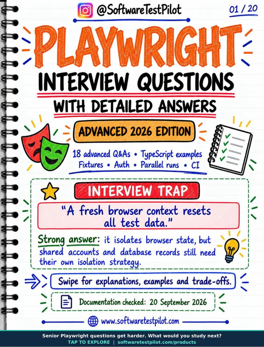 First-page preview of Playwright Interview Questions — Advanced Edition