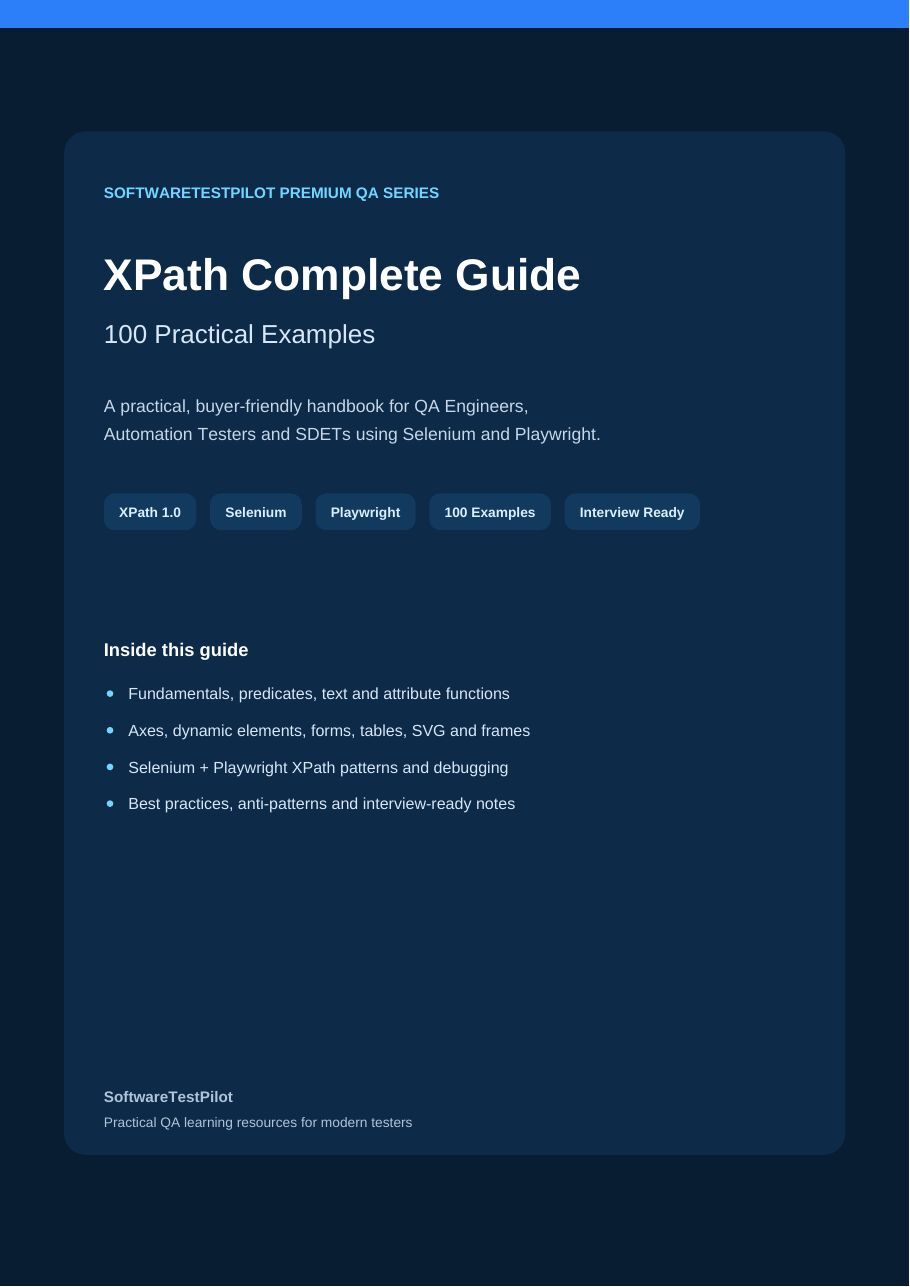 First-page preview of XPath Complete Guide — 100 Practical Examples