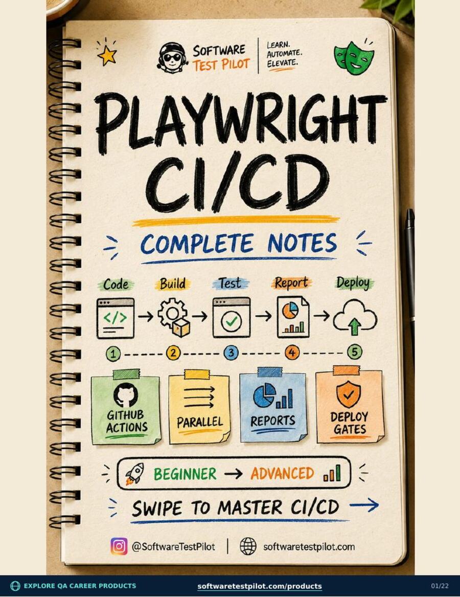 Playwright CI/CD Complete Notes cover page