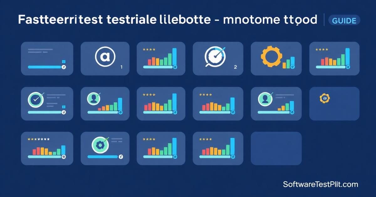 Best test automation tools for enterprise — flat editorial dashboard of tool tiles, score badges and comparison bars.