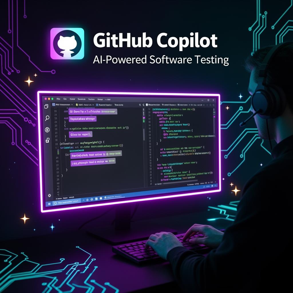 QA tester using GitHub Copilot inside VS Code to generate automated Playwright test scripts using AI.