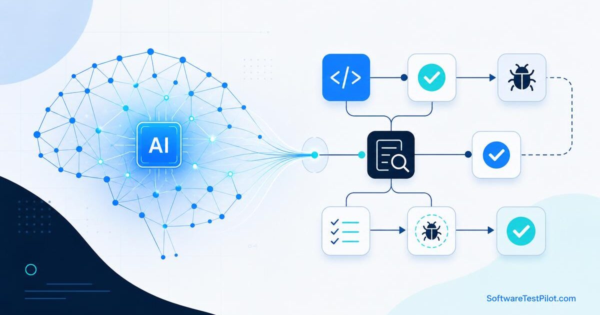 AI reshaping QA workflows in 2026 — tester reviewing automated test analytics on a dashboard