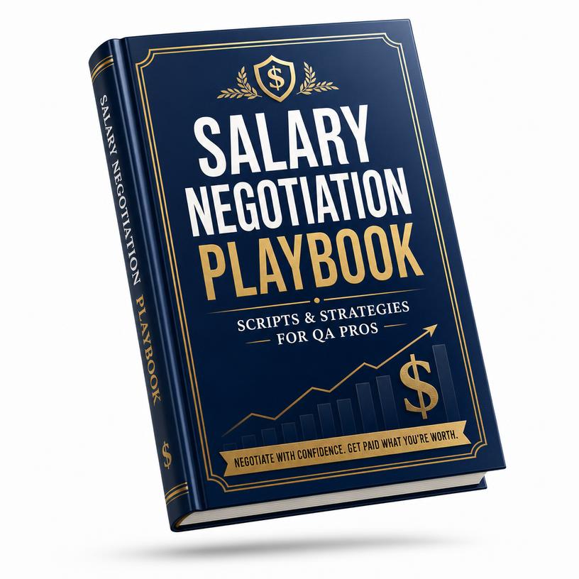 QA Salary Negotiation Playbook 3D ebook cover