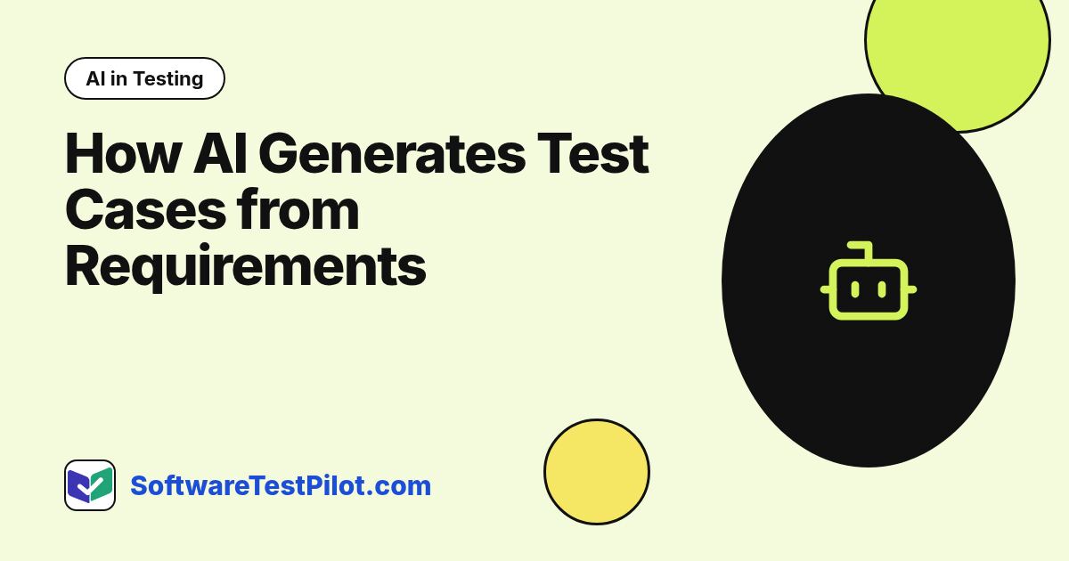 How AI Generates Test Cases from Requirements (2026): AI in Testing article cover, SoftwareTestPilot.com