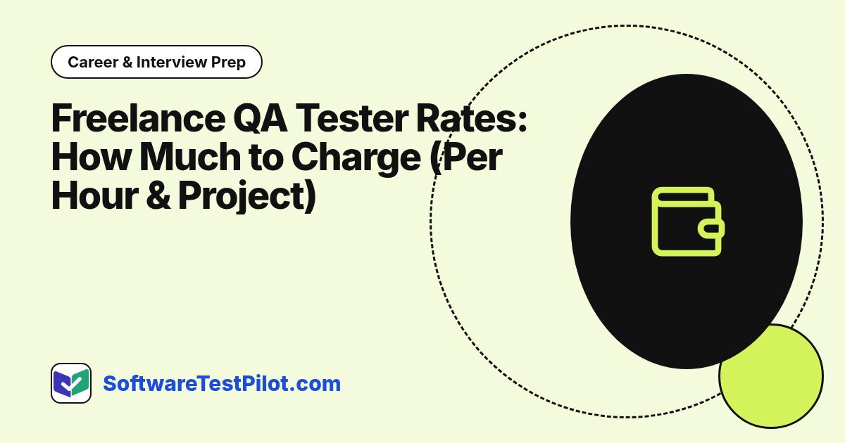 Freelance QA Tester Rates in 2026: How Much to Charge (Per Hour & Project): Career & Interview Prep article cover, SoftwareTestPilot.com