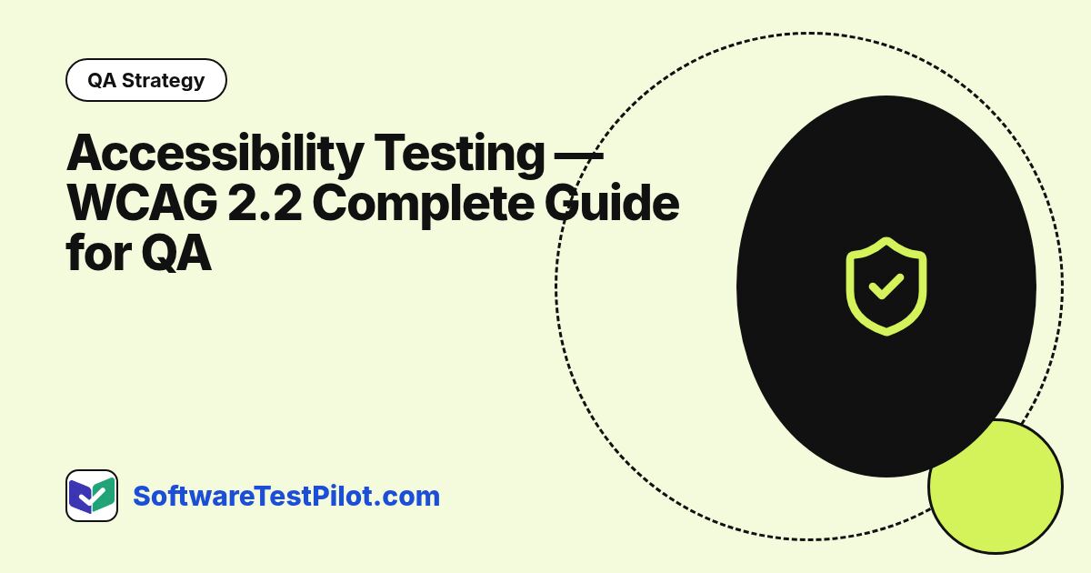 Accessibility Testing — WCAG 2.2 Complete Guide for QA (2026): QA Strategy article cover, SoftwareTestPilot.com