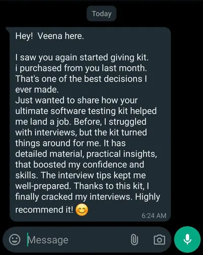 SoftwareTestPilot QA Interview Kit review WhatsApp